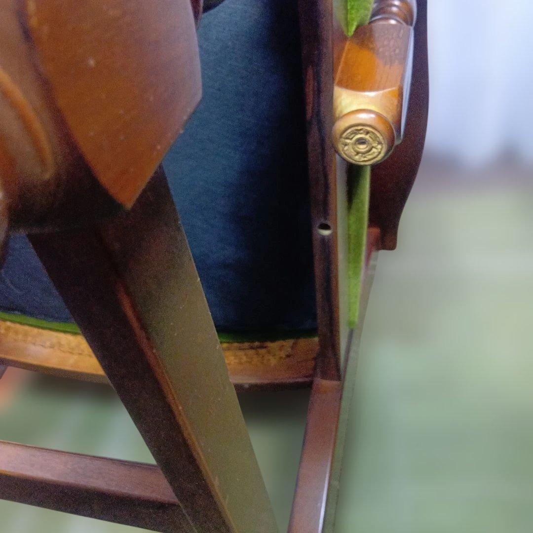 ★オールドカリモクbackrest-rattanモケットグリーンkarimoku