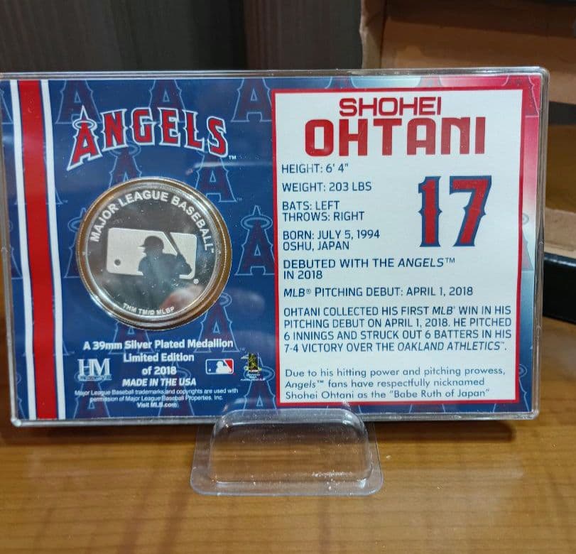 大谷翔平 メジャー初登板記念シルバーカード フォトミント　2018枚限定