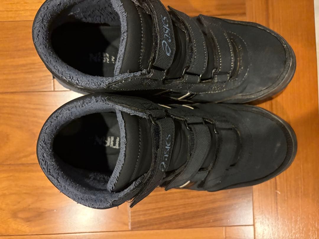 asics 黒 ハイカット安全靴 ベルクロ