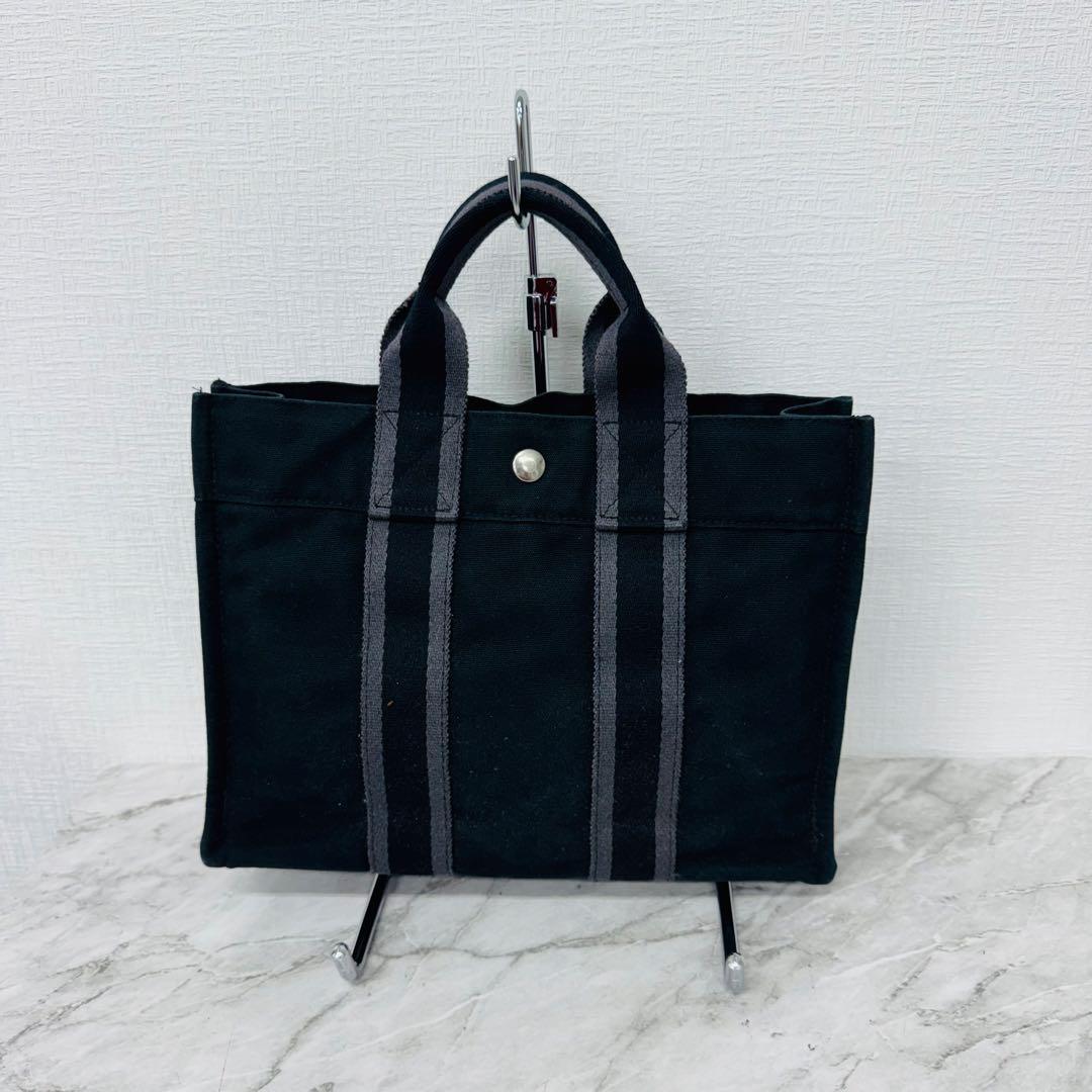 ✨HERMES✨エルメス✨フールトゥPM✨キャンバス✨ブラック✨トートバッグ✨