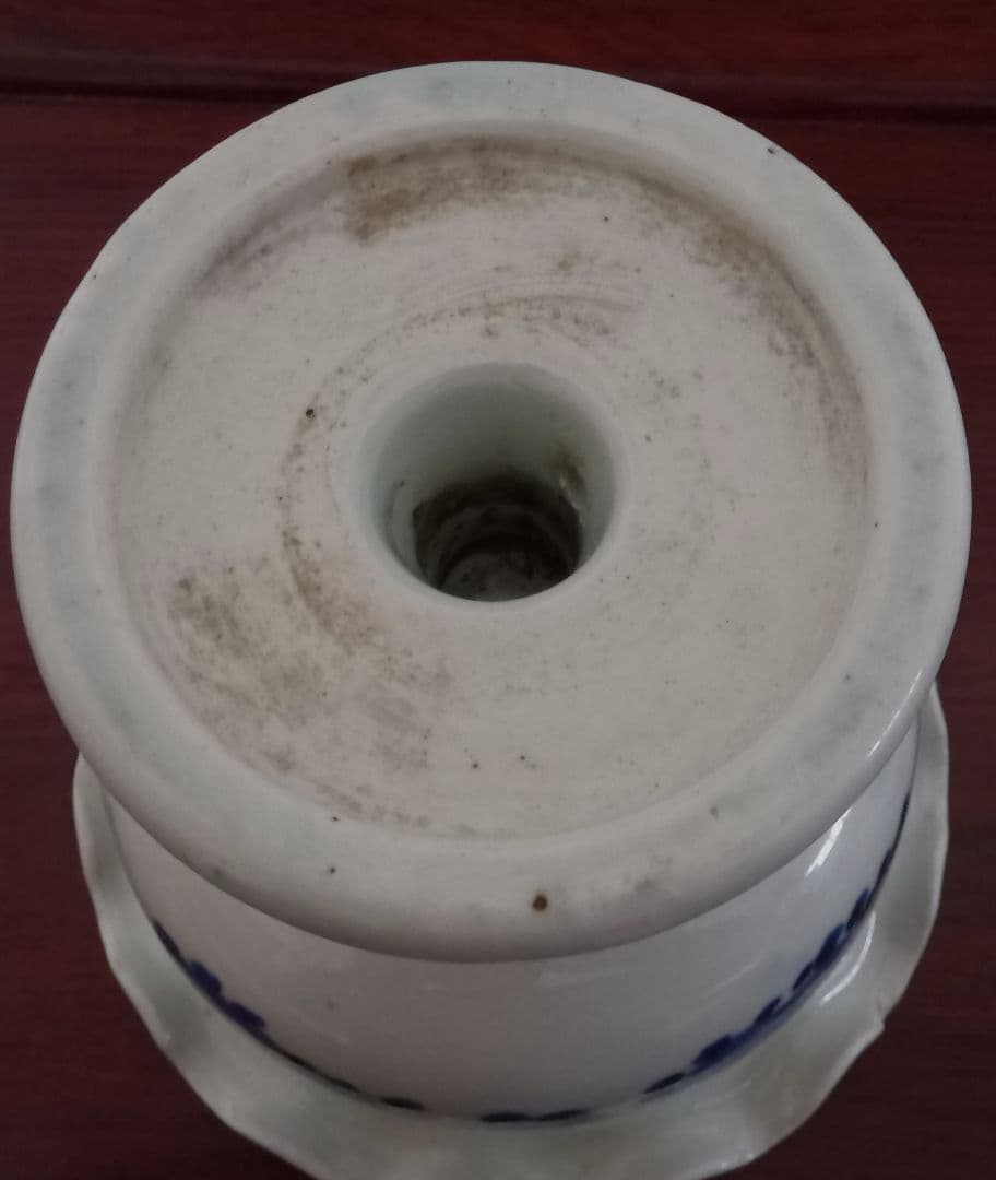 骨董 伊万里焼 盃洗 染付 花弁縁 花器 菓子鉢 アンティーク
