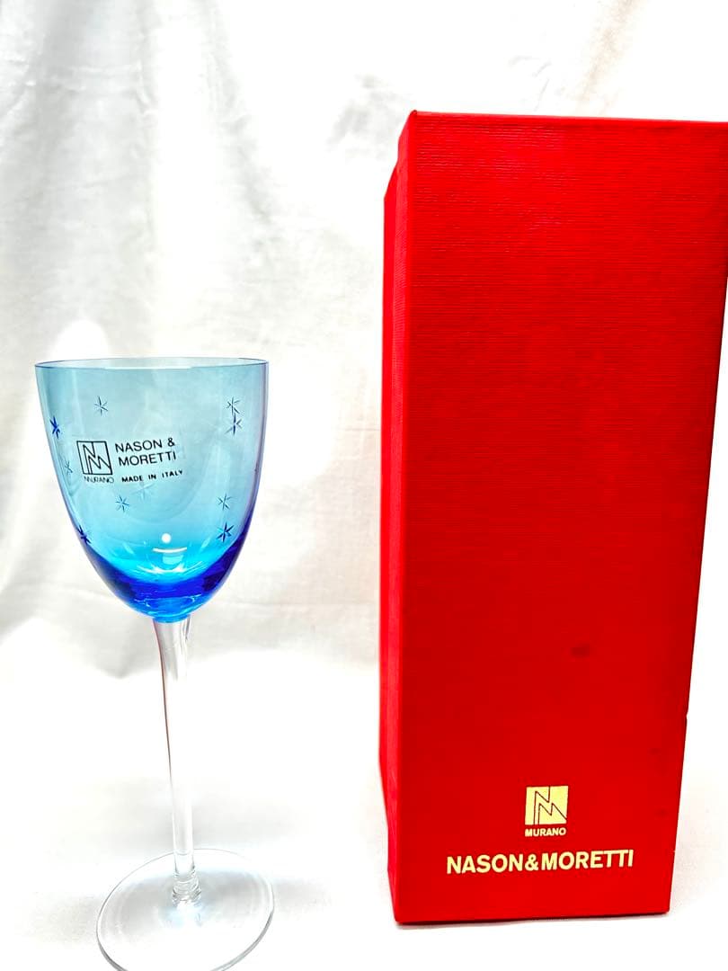 Nason & Moretti ライトブルー星模様のグラス