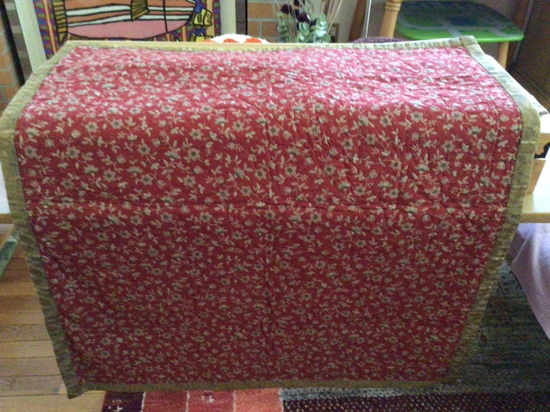 ⭕️作家ハンドメイド古布 着物ちりめん細工 扇タペストリーパックワーク 柚木沙弥郎