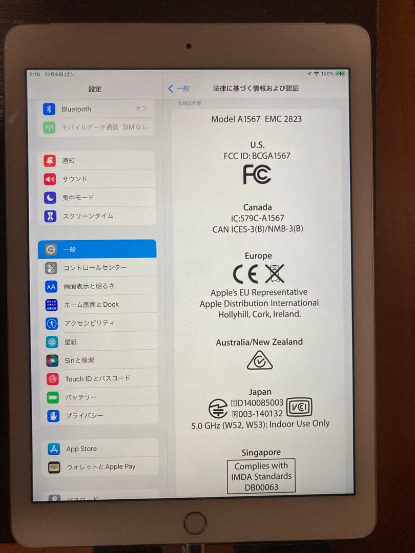 iPad本体 iPad Air 2 Wi-Fi+Cellular 64GB MGHY2J/A