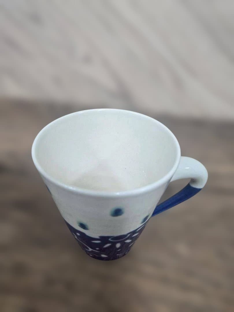 高江洲陶磁器　マグカップ　唐草/青・茶　2個セット
