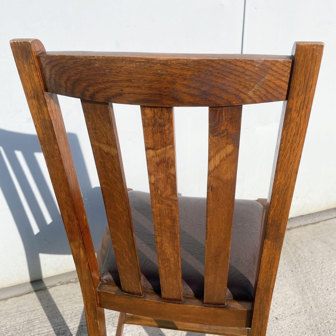 【美品】北欧 英国 イギリス アンティークバルボスレッグ チェア レザー 無垢材