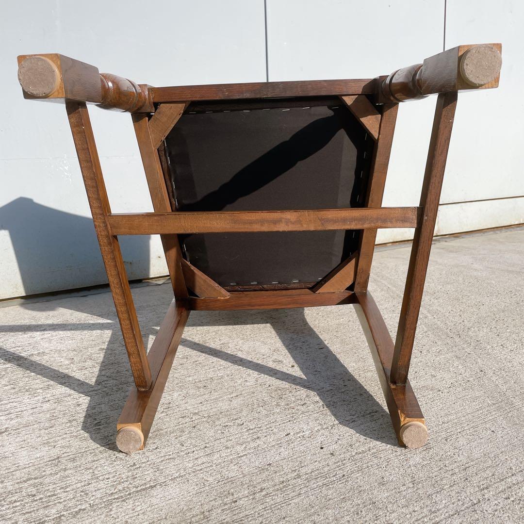 【美品】北欧 英国 イギリス アンティークバルボスレッグ チェア レザー 無垢材