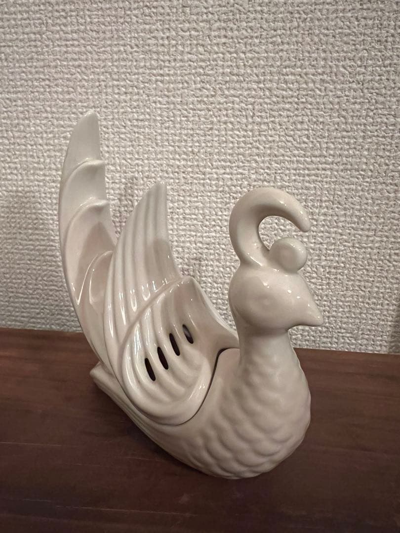 【香炉】太白透彫鳳凰型香炉