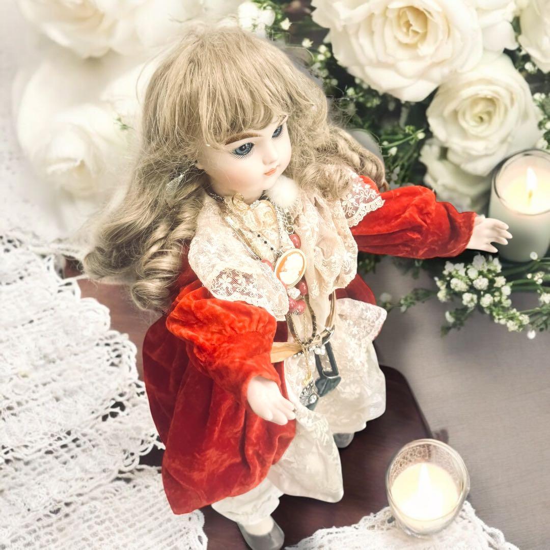 ぽてうさ ビスクドール ブリュジュン リプロ 英国風ドレス ボネ カメオ