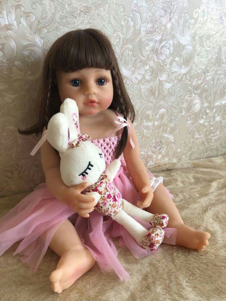 55センチの女の子のピンクの王女の入浴おもちゃはとても柔らかい全身のシリコン9