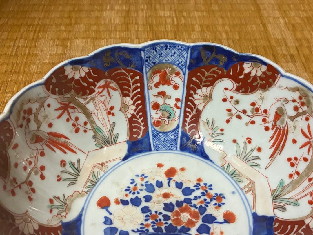 古伊万里 色絵 金彩 花鳥紋 三ツ組鉢
