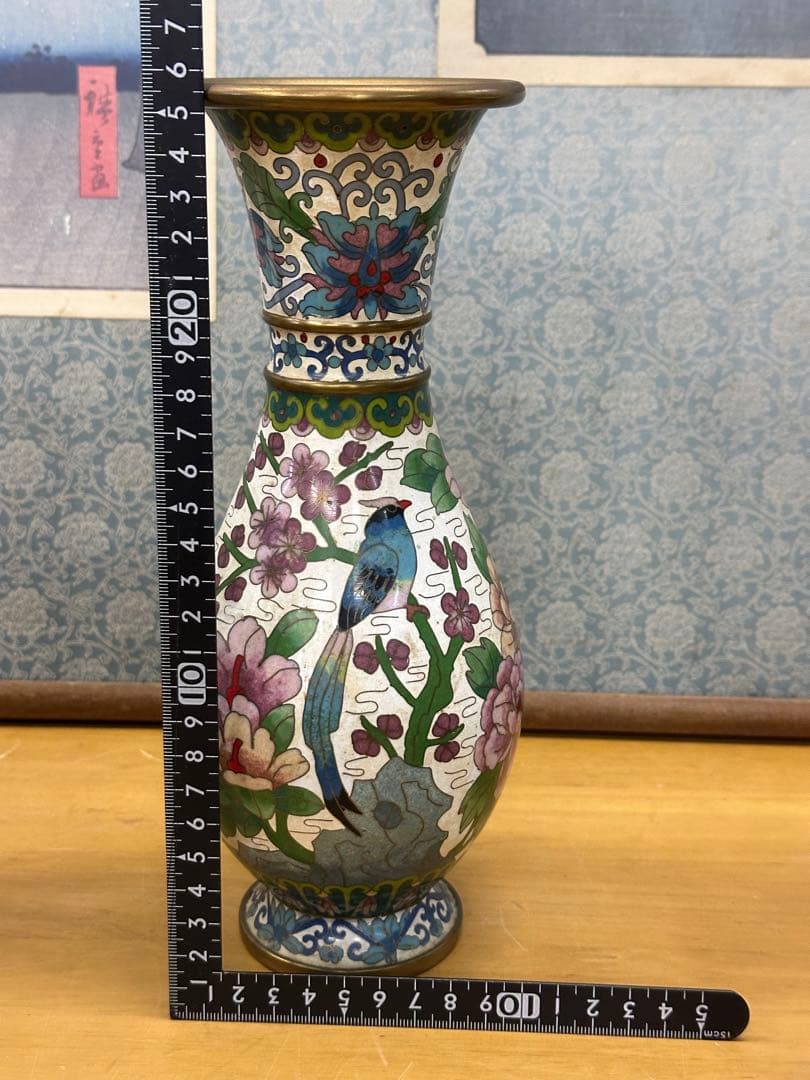 七寶燒花瓶 中國古美術 置物
