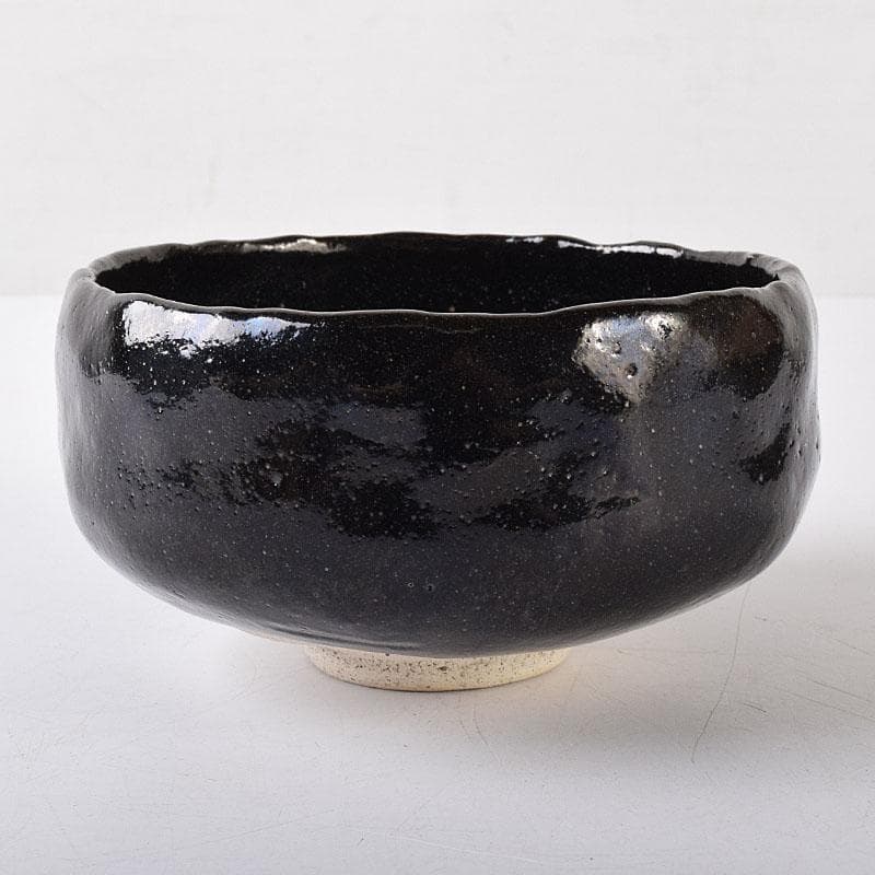茶道具　芳幽軒　加藤石春作　黒楽茶碗　共箱　V　R8193