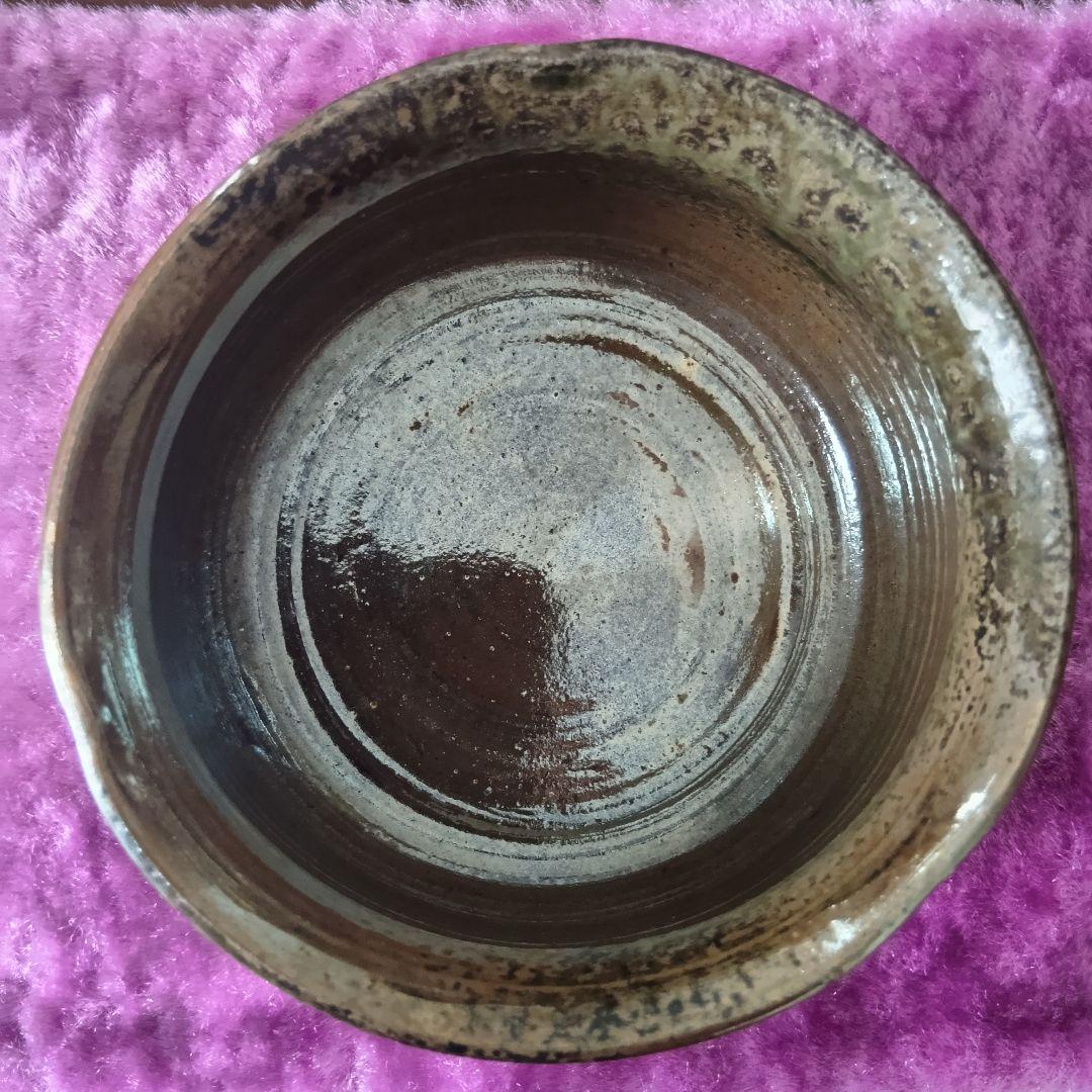 骨董品 唐銅 建水 茶道具 陶印あり 紙箱付 古道具 茶席 水こぼし 茶器 美品