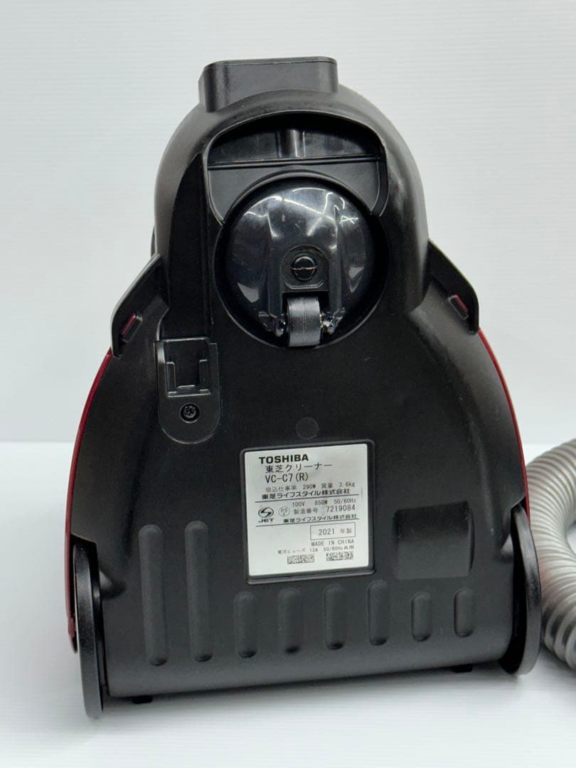 中古　掃除機　本体　東芝 VC-C7 サイクロン 赤　ダスト　ホースセット 格安
