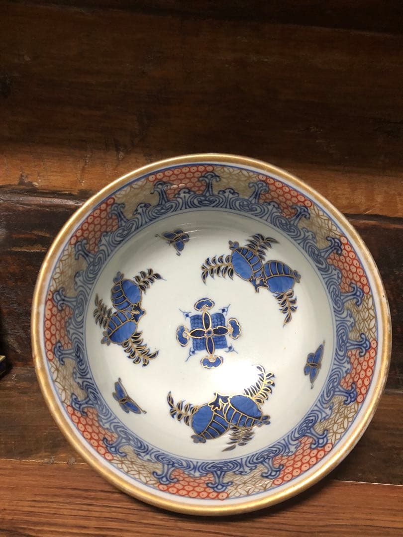 瑠璃　時代鉢　柘榴　蝙蝠
