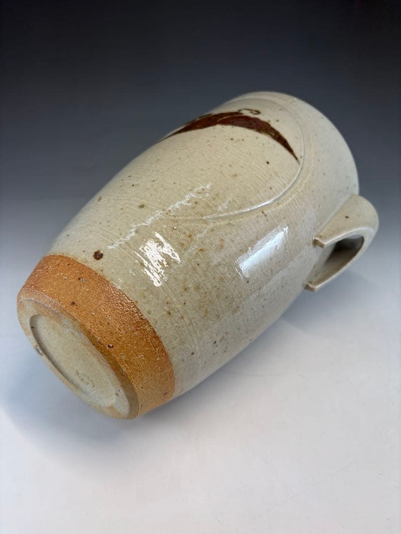 ★中古品★茶道具　高橋楽斎造　信楽雁ノ画　虫明写　細水指（共箱）