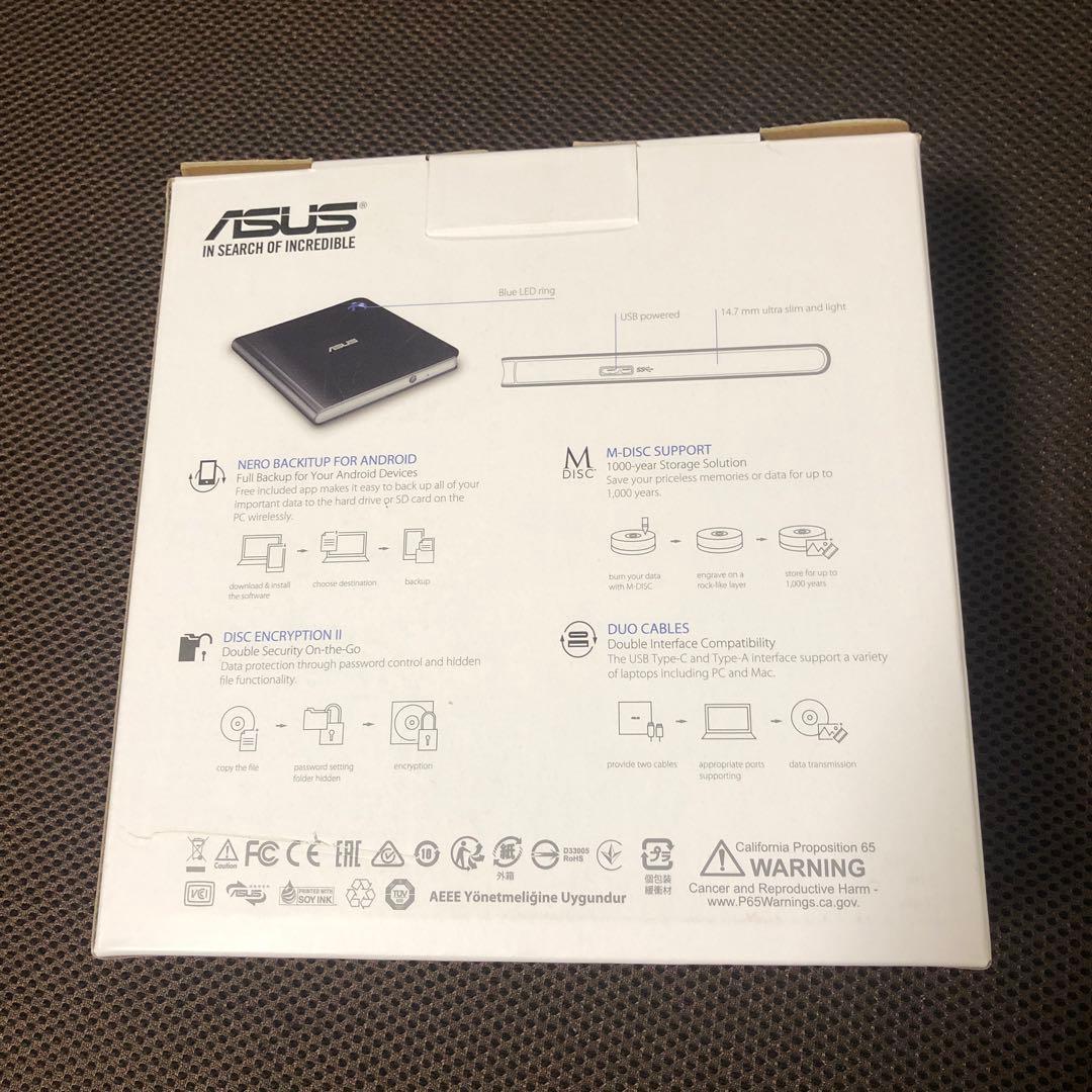 美品　ASUS ポータブル外付けBlu-rayドライブ　SBW-06D5H-U