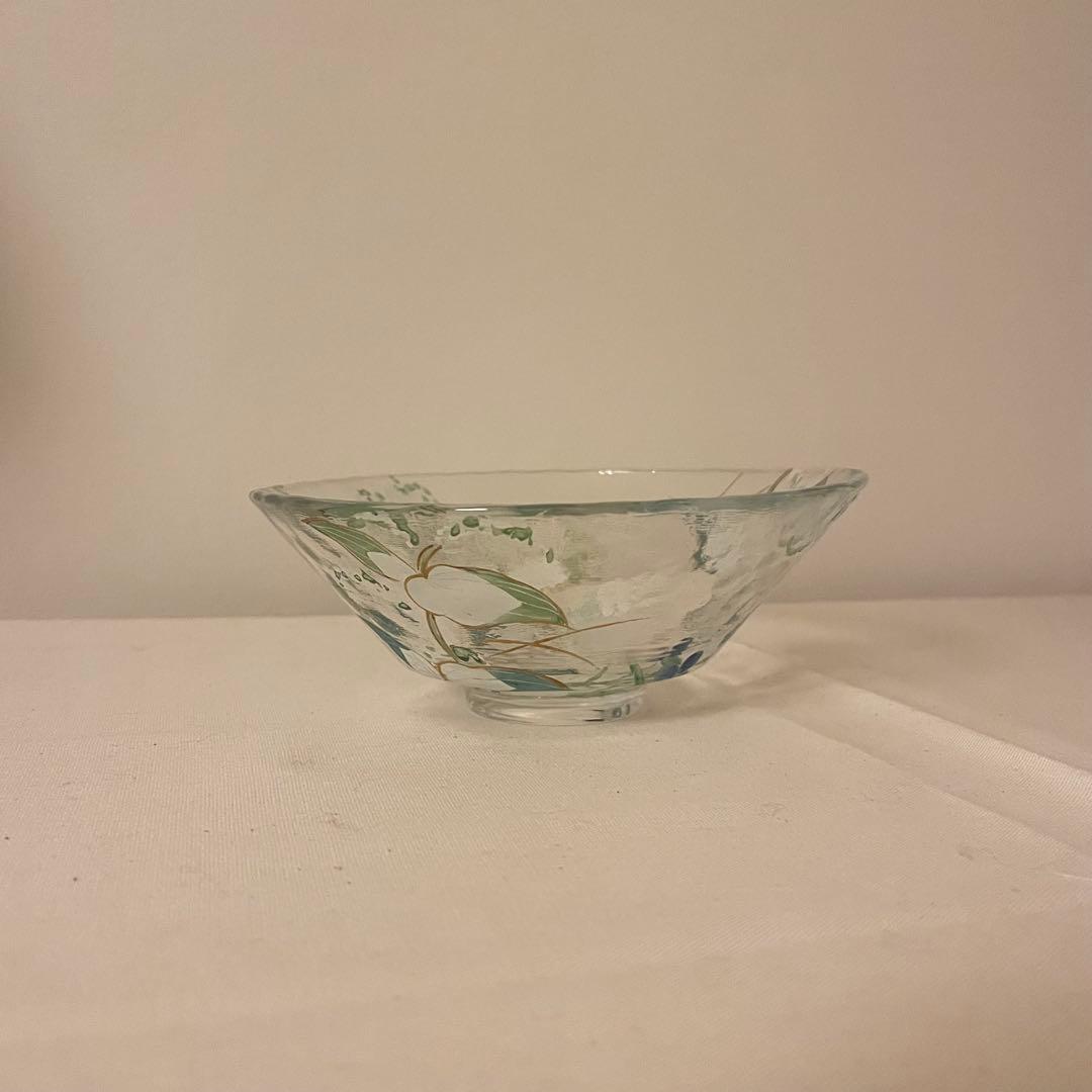 抹茶碗 半夏生 ガラス 耐熱 茶道具 茶器 平茶碗 義山 今岡妙見