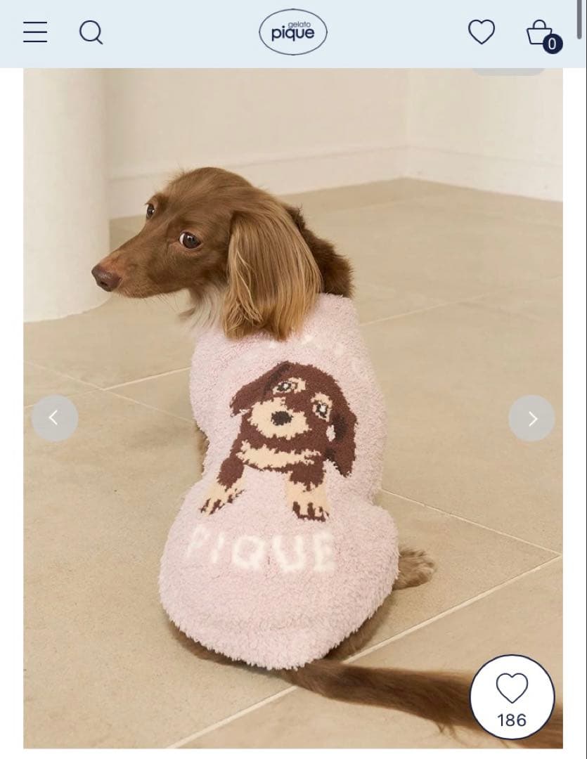 ジェラートピケ 犬服 ピンク　完売品　ダックスフンド　新品　ＤＬ