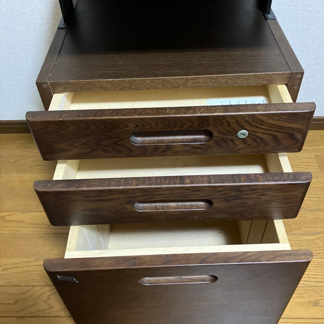 カリモク karimoku デスクワゴン チェスト　昇降式 バタフライ拡張天板