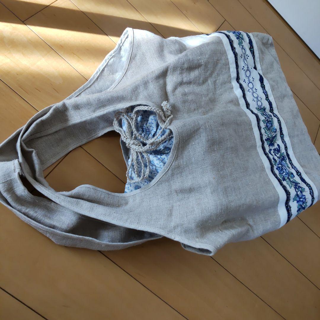 ソレイアードリネン素材 花柄トートバッグ未使用