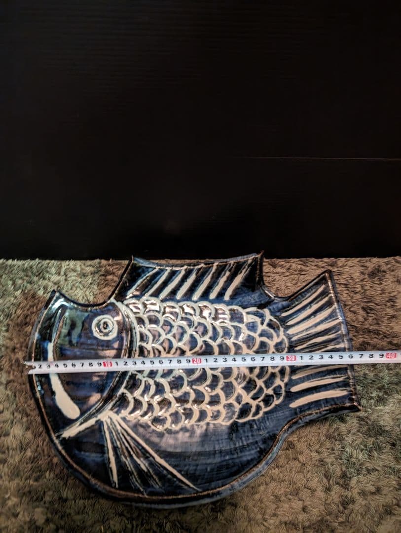 レトロ魚型、柄皿