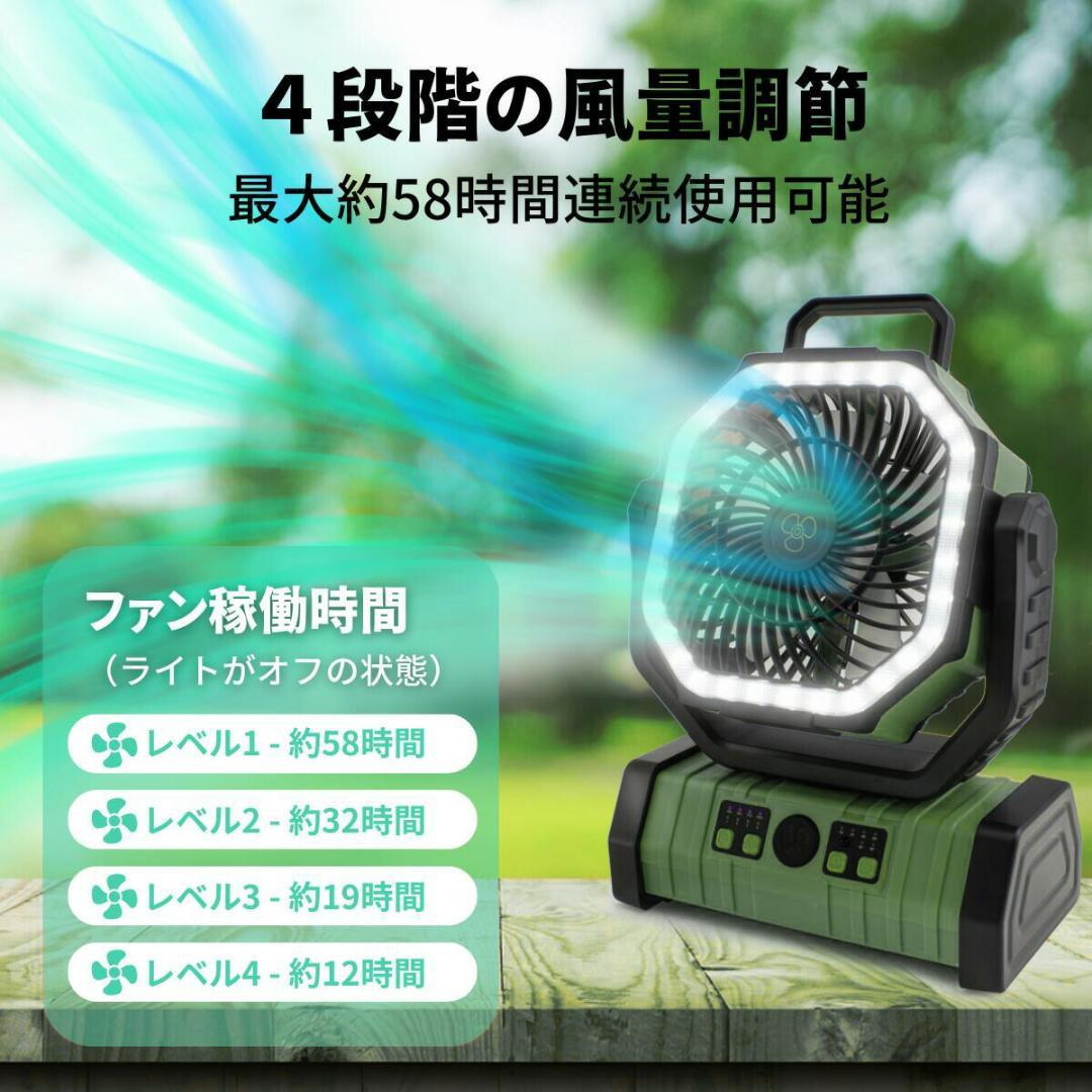 キャンプ 扇風機 20000mAh大容量(オレンジ)