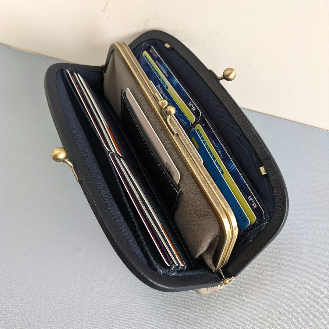 親子がま口お財布　ハンドメイド　革