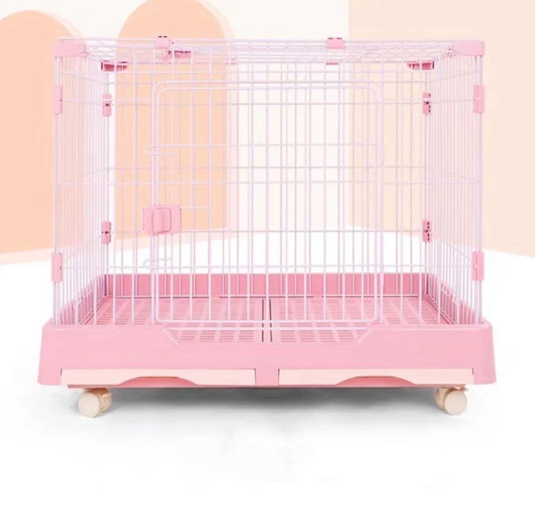 ピンクの小動物用ケージ Sサイズ