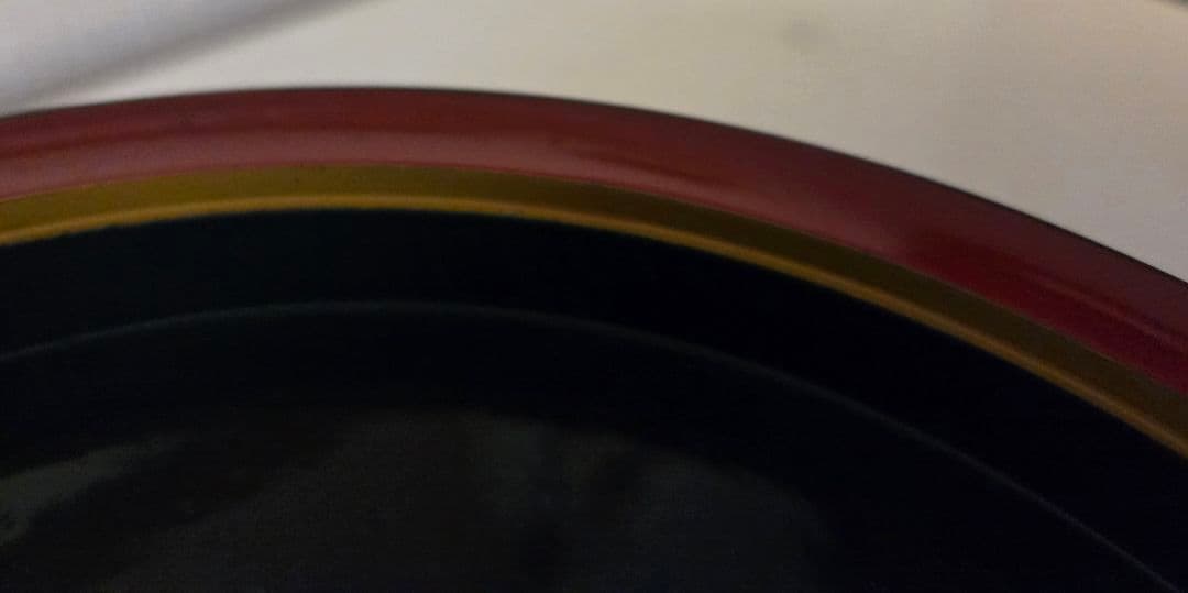 即中斎好 青漆独楽 菓子器 高杯 表千家 茶道具