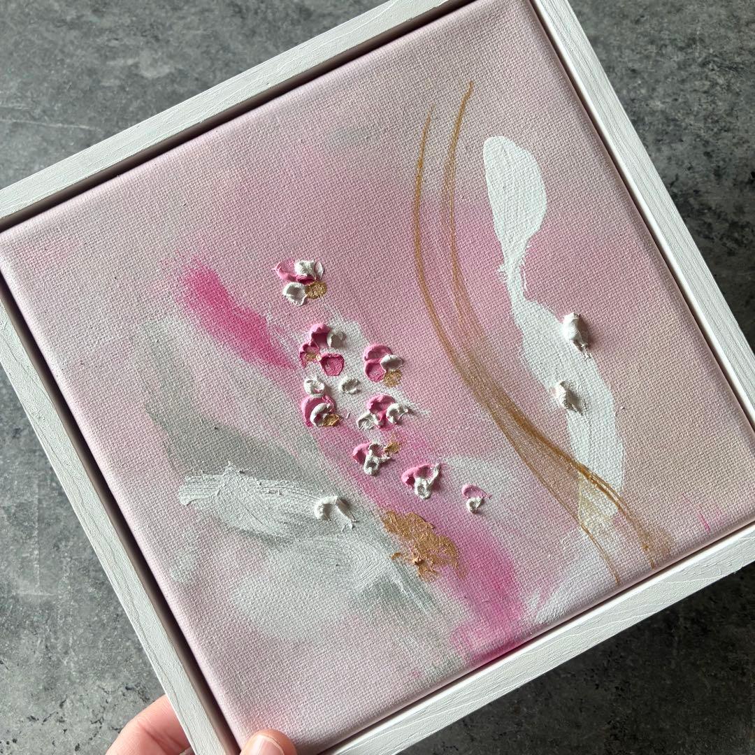 テクスチャーアート　2枚set 桜　花　モダン　絵画　抽象画　アートパネル