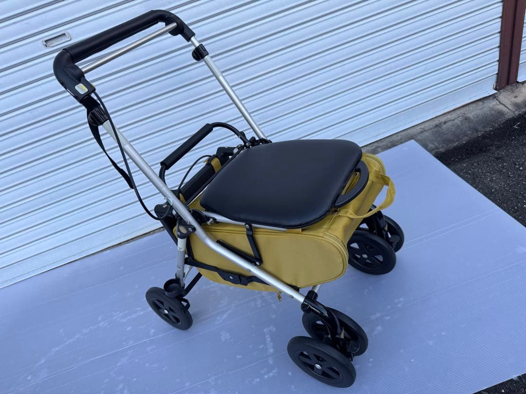 美品 象印ベビー ウィズワン イエローオーカー シルバーカー お買い物カート