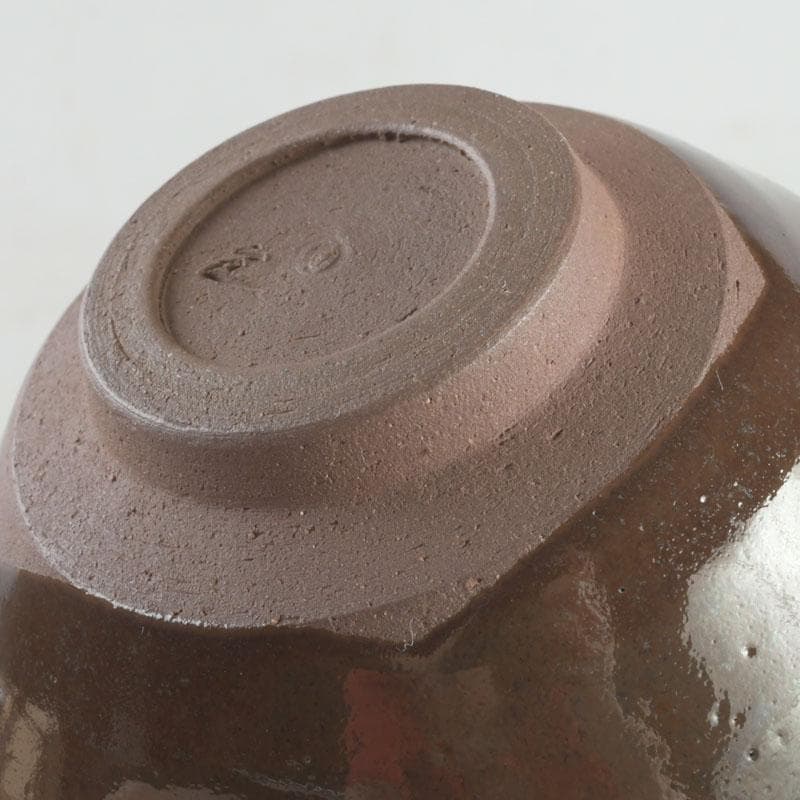 kyo3茶道具　桶谷定一作　灰被　天目茶碗　仕覆付　共布共箱　C　9487