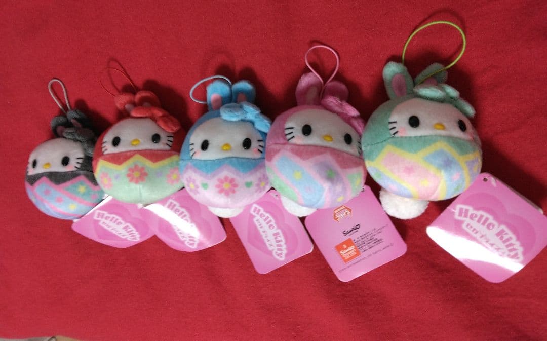 値下げ　新品　ぬいぐるみ　ハローキティ　　卵ウサギマスコット　まとめ売り　5点