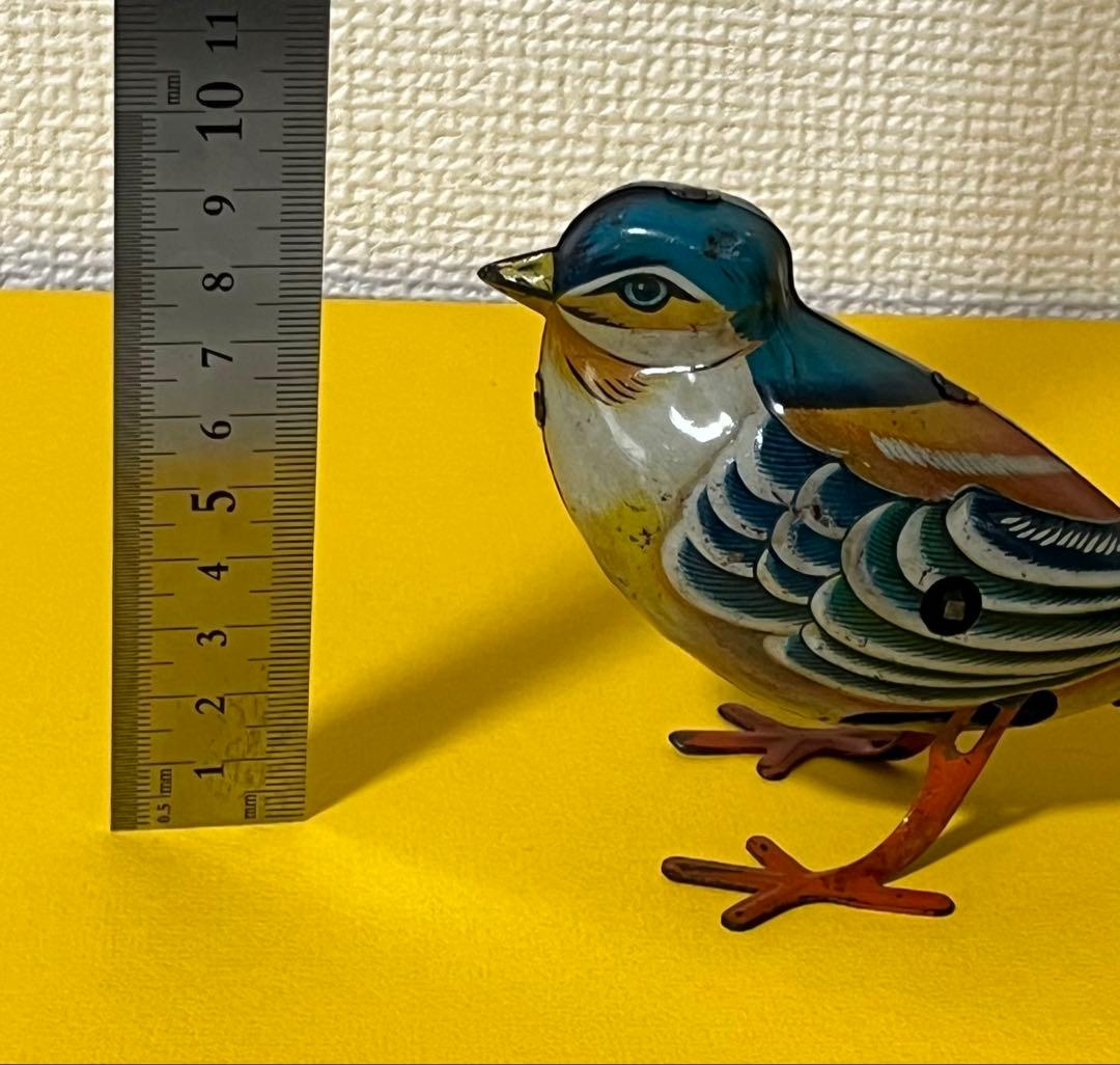 超珍品　昭和レトロ　ブリキ製（日本製、野村トーイ製）　野鳥（スズメ？）のおもちゃ