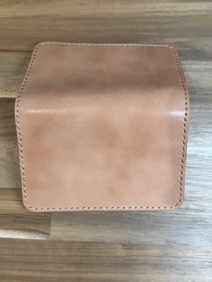 本革 栃木レザー ミドルウォレット 二つ折り財布 ハンドメイド エイジングが魅力