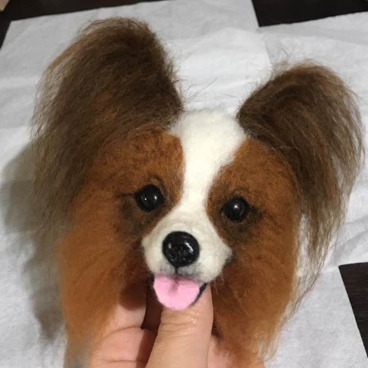 パピヨン✩︎お顔参考用 ✩︎羊毛フェルト
