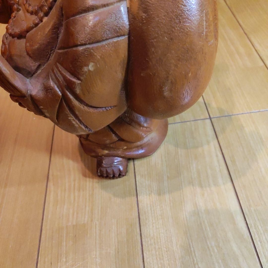 薫作布袋様木彫り像