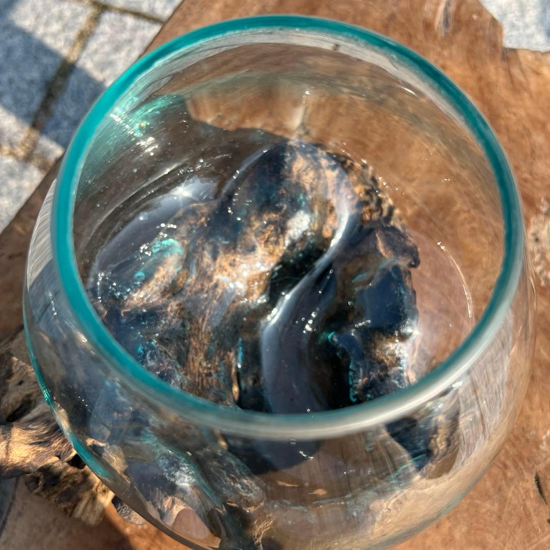 訳あり 流木ガラス オブジェ中Q 花瓶 金魚鉢 ガーデニング テラリウム 観賞魚