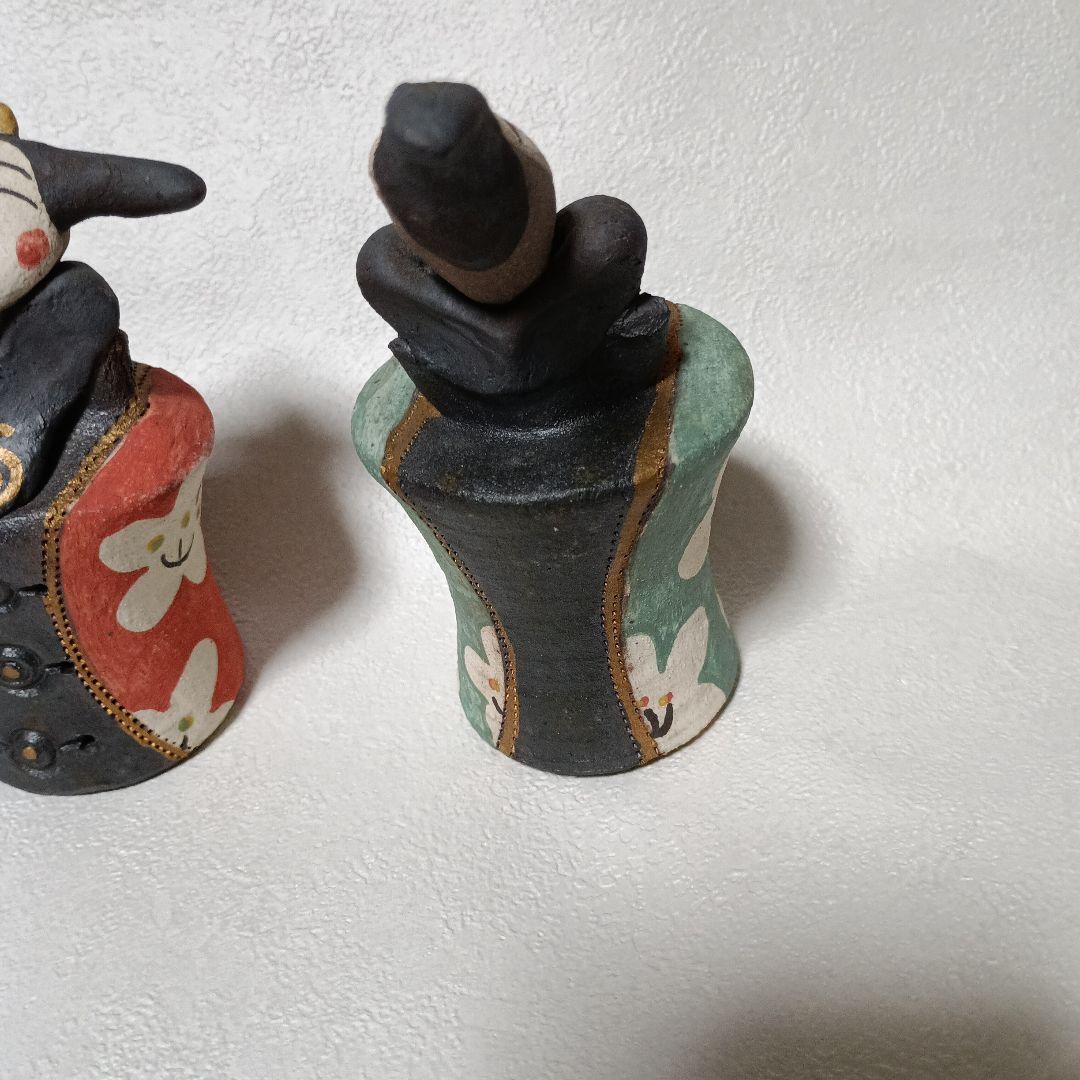 瀬戸の造形作家　渡辺志野さんの陶器製 ひな人形 2体セット　創作雛人形