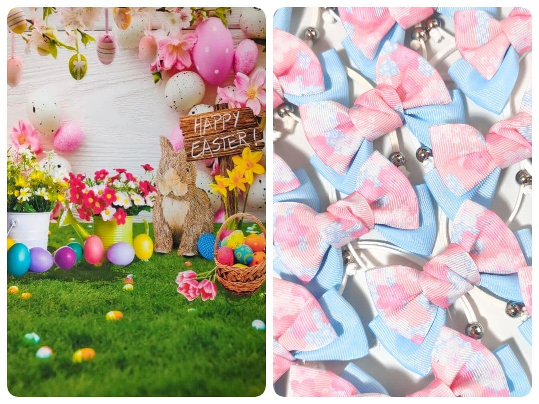 ペットトリミングチョーカー　リボン　桜　春　70個　3月　4月　イースター
