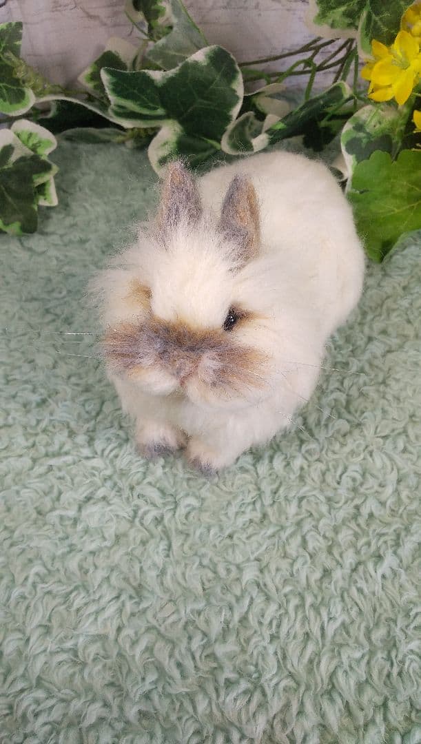 羊毛フェルト うさぎ ライオンヘッド ハンドメイド みんみん