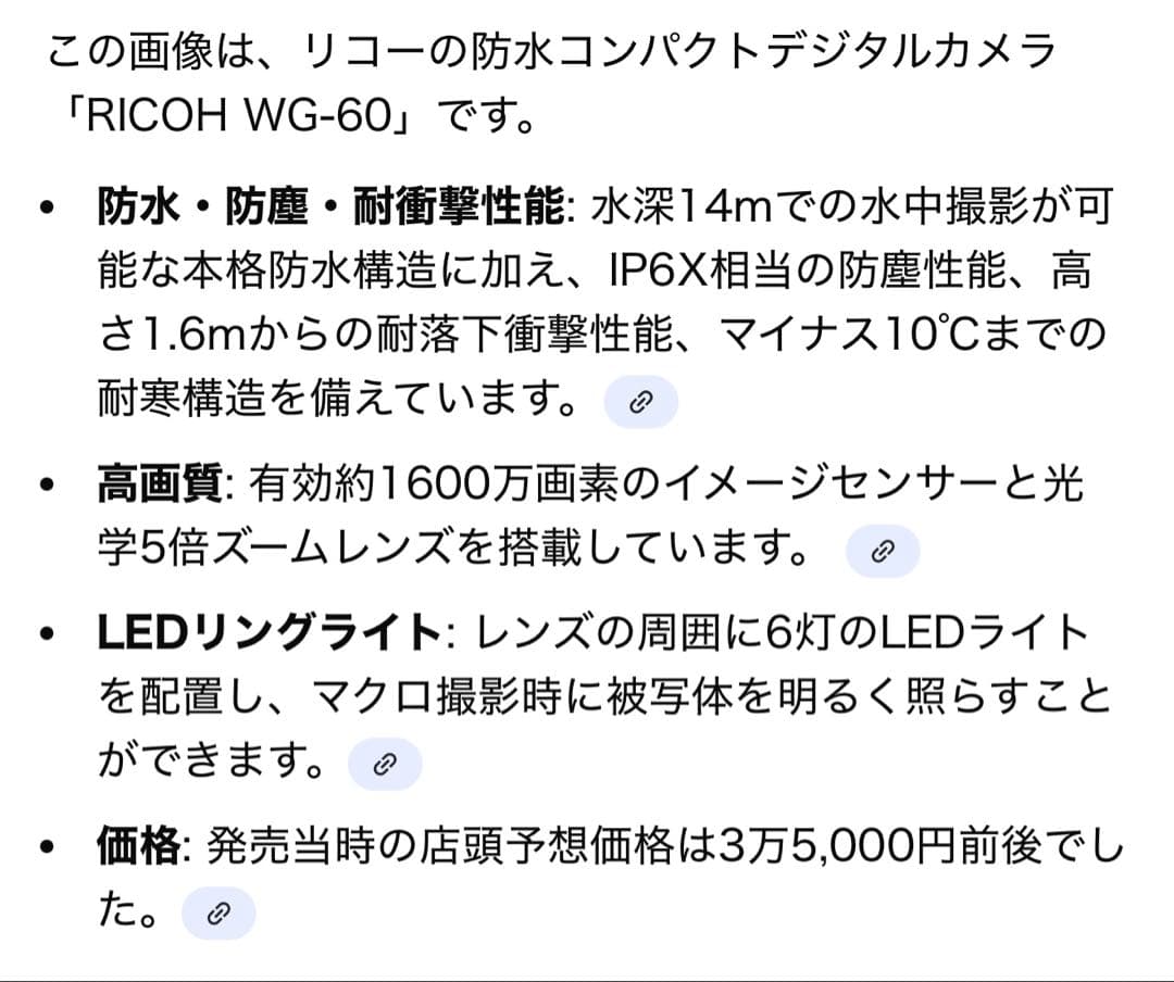 RICOH WG-60 ブラック 防水カメラ