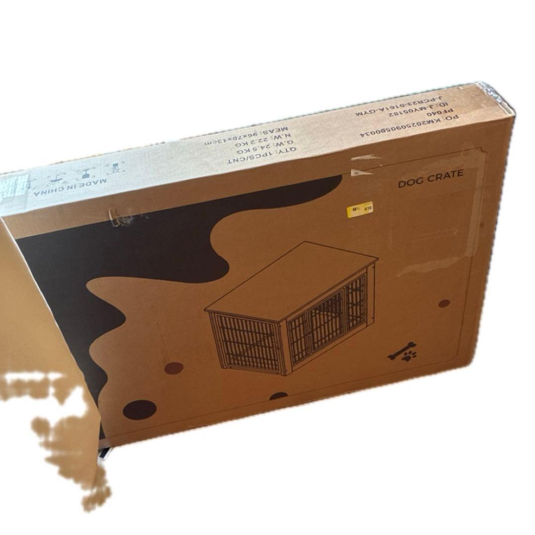Alebert 犬 ケージ ペットケージ 木製家具調 犬サークル