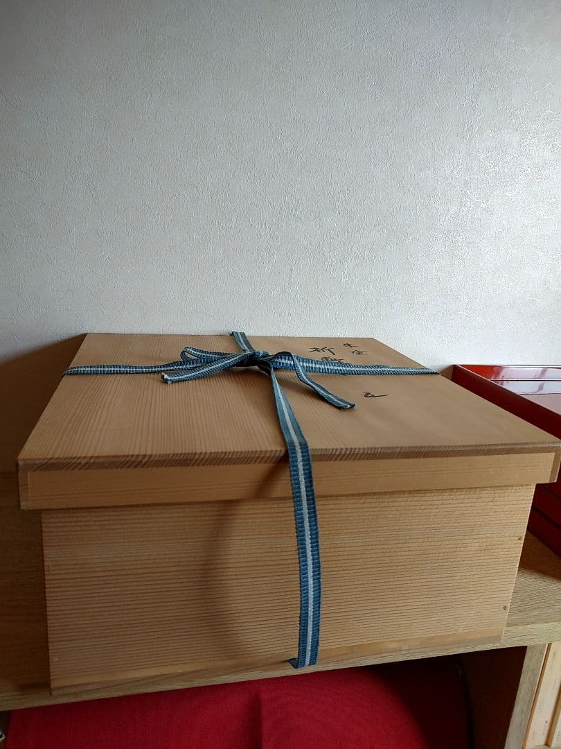 四方折敷　正角膳　隅不切　朱漆　5点　京塗　懐石道具