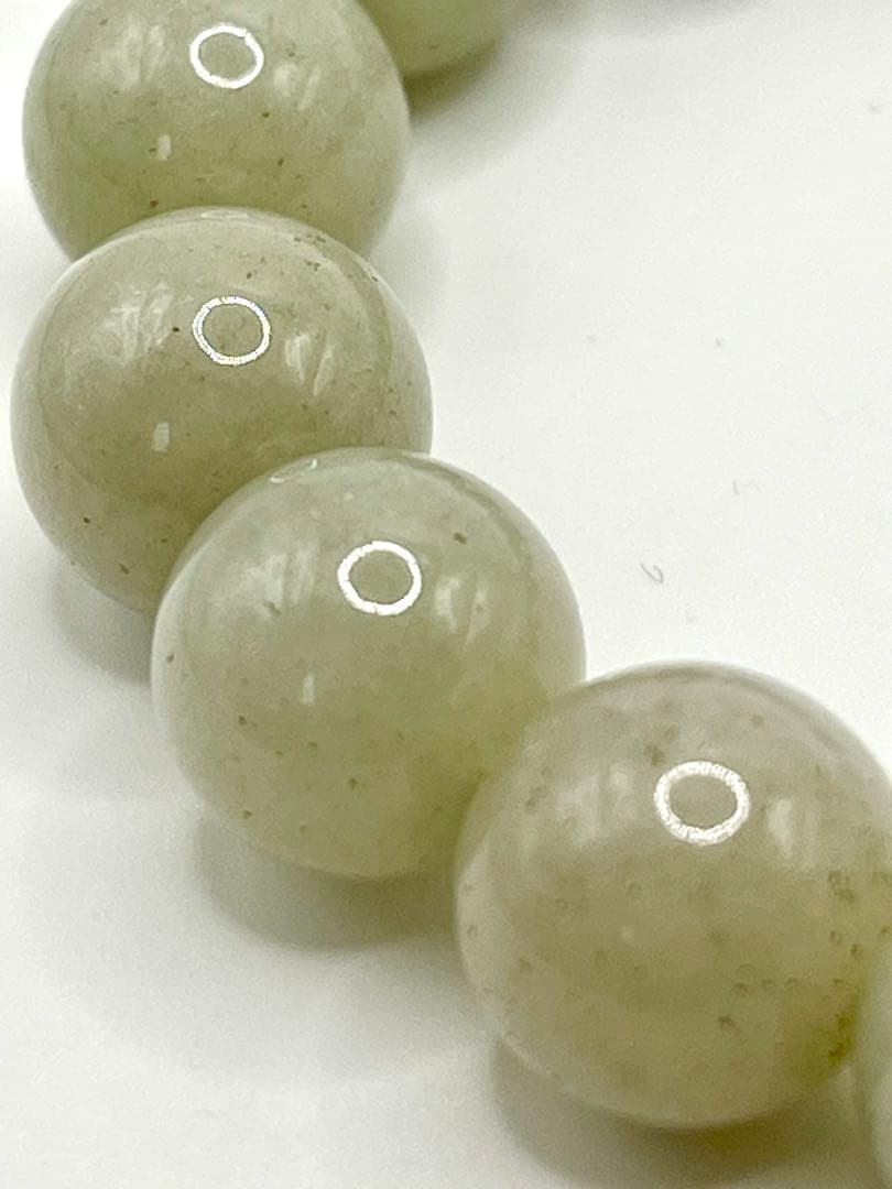 （糸魚川）翡翠　12㎜珠 ブレスレット　スモーキーなグリーン系　未使用
