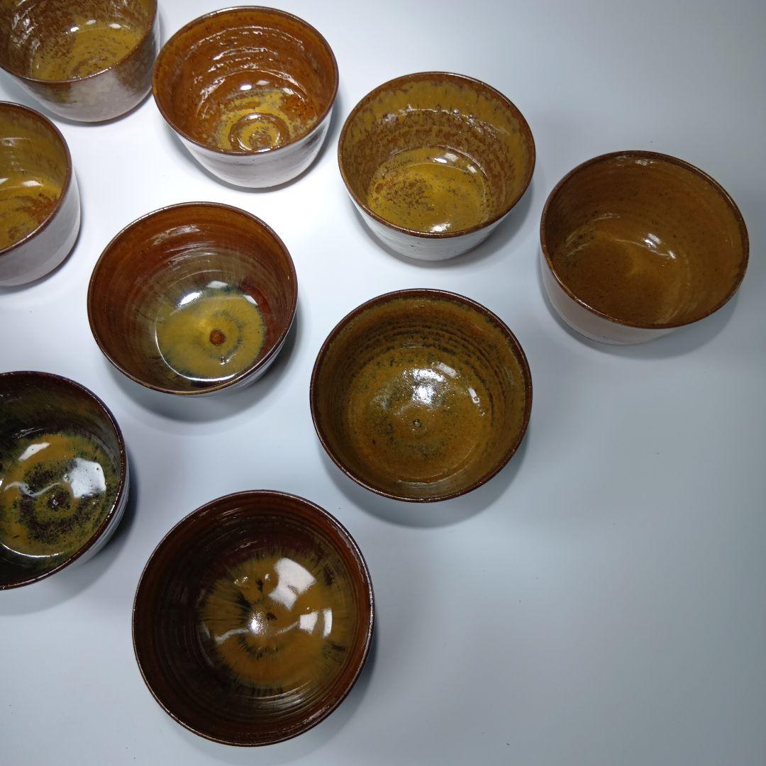 茶道具　高取焼　亀井味楽　点出し茶碗　 10客　共箱