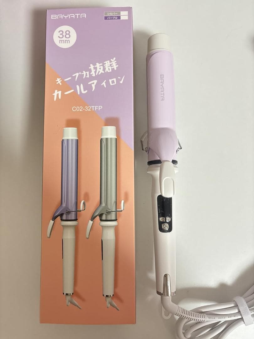 BAYATA コテ 38mm カールアイロン ヘアアイロン 韓国風ヘア PMAM