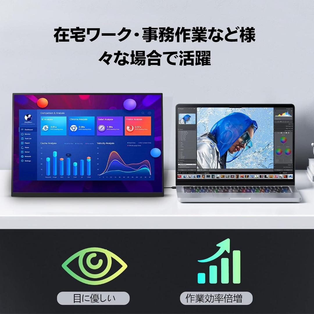 モバイルモニター⭐️18.5インチ IPS モバイルディスプレイ 大画面 FHD